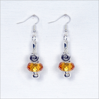 Amber Faceted Earrings