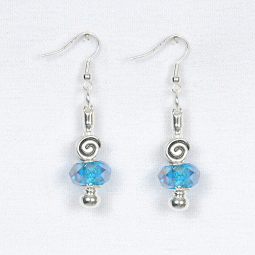 Aqua-Faceted-Earings