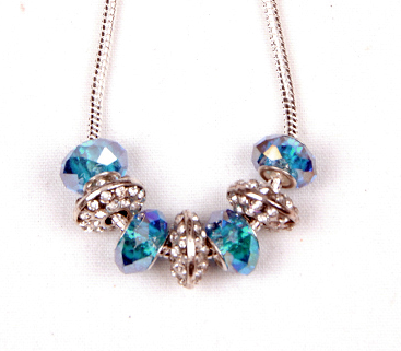 Aqua Bling Bead Necklace