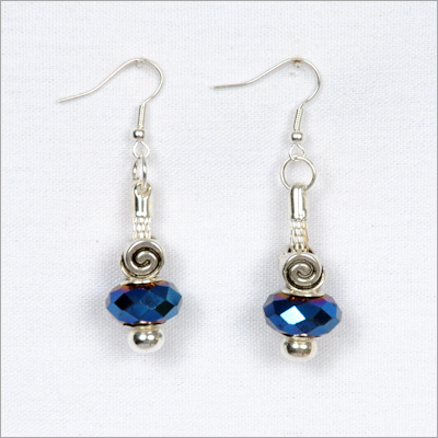 Blue Irradescent Flash Earrings