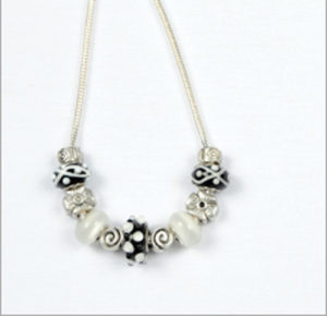 Ebony and Ivory Beaded Necklace