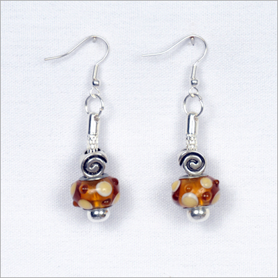 Golden Amber Glass Earrings