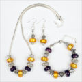 LSU_Football_3_Piece_Set_with_Gold_Beaded_Earrings__Louisiana_State_University