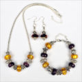 LSU_Football_3_Piece_Set_with_Purple_Earrings__Louisiana_State_University