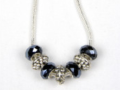 Gray Bling Faceted Bead Necklace