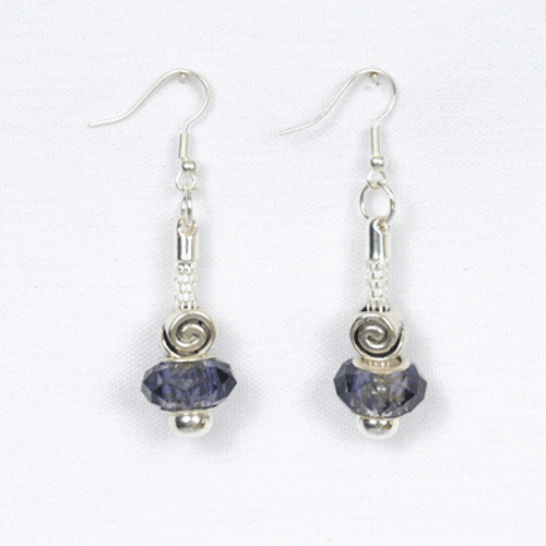 Purple-Faceted-Earings