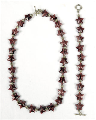 Purple Stars Beaded Jewelry Set