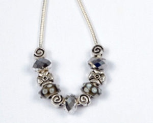 Stormchaser Silver and Grey Charm Necklace