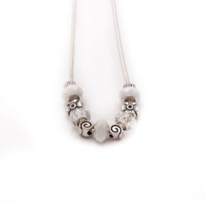 White Caps Charm & Bead Necklace