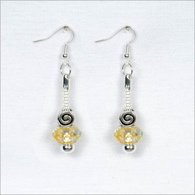 Yellow Faceted Earrings