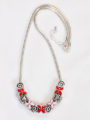 Pink and Red Flowers with Hearts Necklace