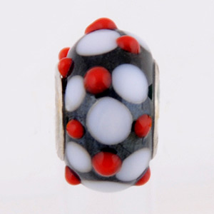 Red & White Lampwork Square