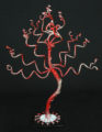 Red Small Handmade Wire Tree on Tile