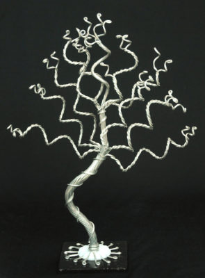 Small Handmade Tree Sculpture on Black
