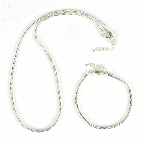 Silver-Plated-Bracelet-and-Necklace