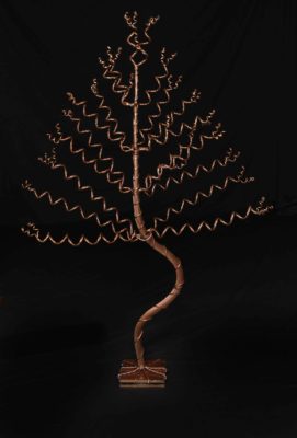Large Bronze Jewelry Tree on Bronze Base