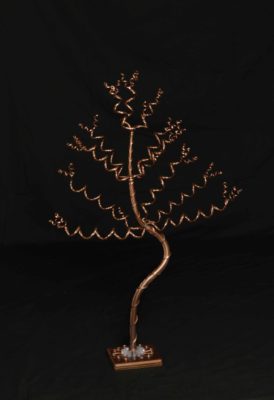 Medium Tall Bronze Jewelry Tree on Bronze Base