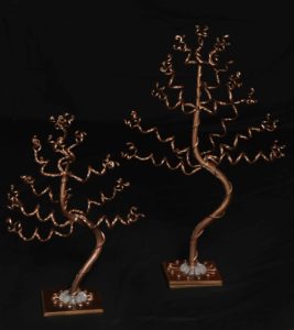 Small & Medium Bronze Jewelry Tree Combo on Bronze Bases