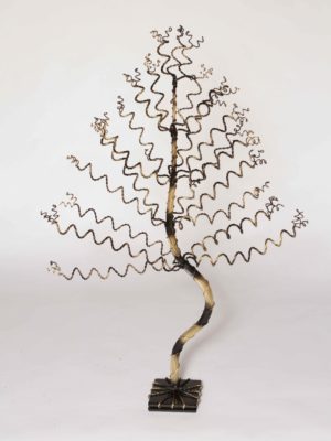 Large Black & Gold Jewelry Tree on Braided Base