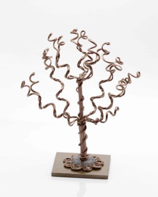 Mini Bronze Jewelry Tree on Bronze Base