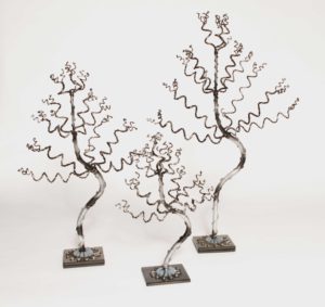 Small, Medium and Medium Tall Black & Silver Jewelry Tree Combo