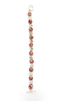 Brown & Creme Bracelet with Diamond Shaped Spacers