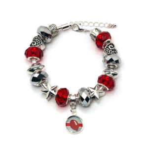 Ohio State Charm Bracelet with Dangling Football Charm