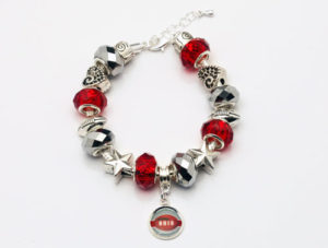Ohio State Charm Bracelet with Dangling Ohio Football Charm