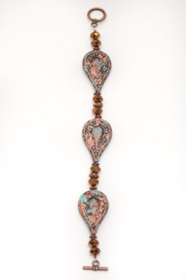 Tear Drop Patina Handmade Beaded Bracelet - WOW! ALL TIME BEST SELLER!