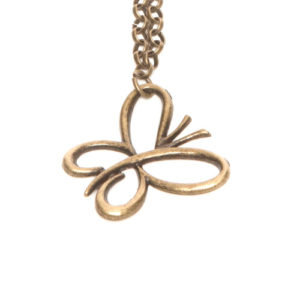 Antique Brass Butterfly Necklace