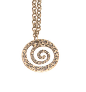 Antique Brass Spiral Pendant Necklace