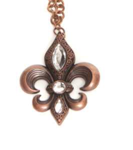 Large Copper Fleur De Lis Pendant