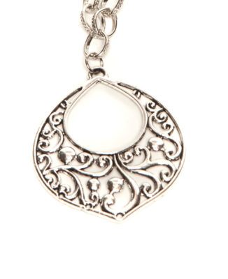 Silver Plated Large Designer Pendant Necklace