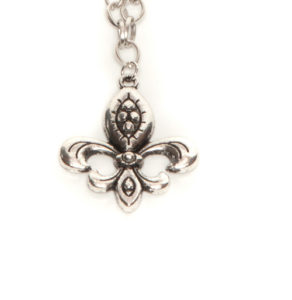 Silver Plated Fleur De Lis Pendant Necklace
