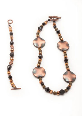Black and Bronze set with Flat Circles