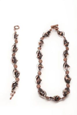 Black & Bronze Lampwork Glass Set