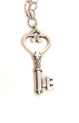 Large Key Necklace - Silver Plated
