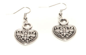 Silver Plated Hearts Earrings