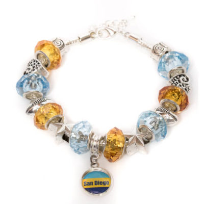 San Diego Chargers Bracelet with Dangling Pendant