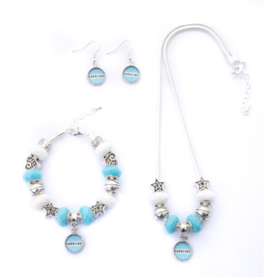 Carolina Tar Heels Jewelry Set - 3 Pieces - Necklace, Bracelet, Earrings