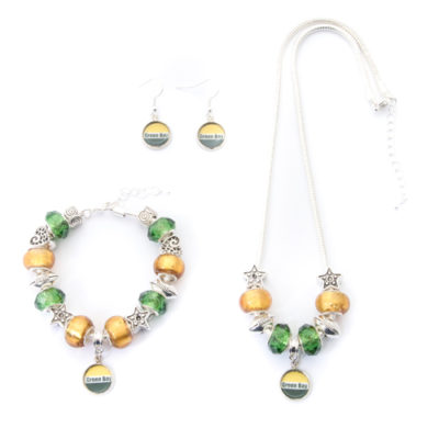 Green Bay Packer Necklace, Bracelet, Earring Set - 3 Piece Jewelry Set