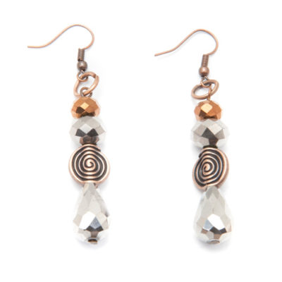 Antique Copper Earrings with Silver and Copper Beads - Very popular!