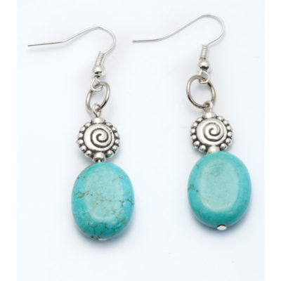 Silver Plated Earrings with Turquoise Stones