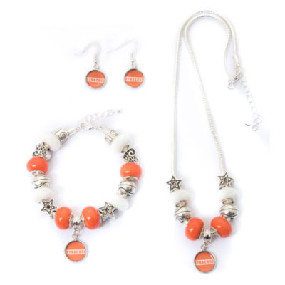 Syracuse Orangemen Necklace, Bracelet, and Earrings 3 Piece Set