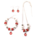 Wisconsin Badgers Necklace, Bracelet and Earrings Set