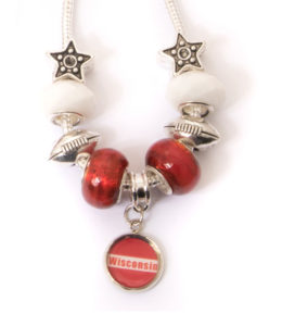 Wisconsin Badgers Necklace with Dangling Pendant - Large Hole
